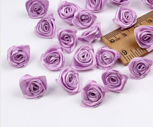 200 Pcs / Mini Satin Roses, Artificial Flowers for Cardmaking