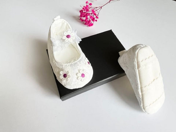 Pure White Baby Shoes, Christening Baby Shoes BS022