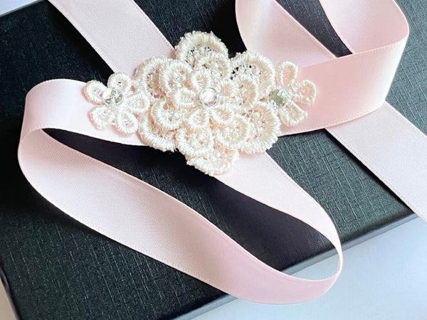 Pink / Lace Wedding Corsage  CR010