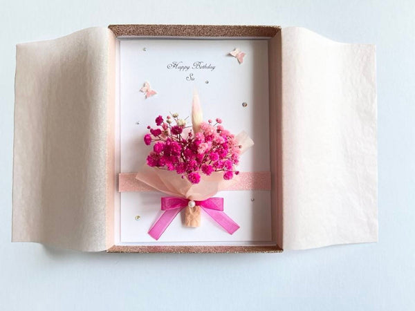 Luxury Handmade Preserved Dried Flower Card  C075