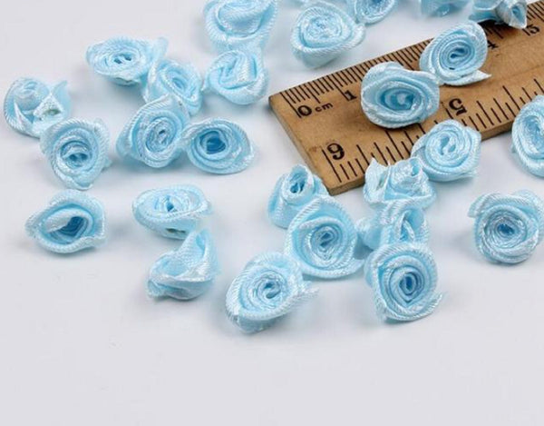 200 Pcs / Mini Satin Roses, Artificial Flowers for Cardmaking