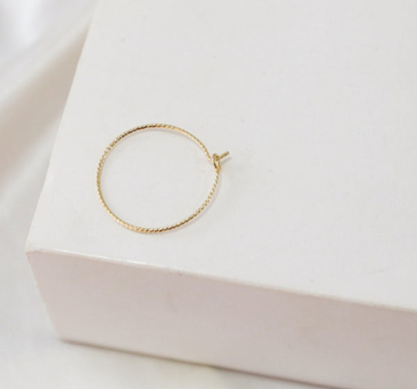 10 pcs / 25mm / Gold Plated Earrings Hoop EK06