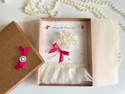 Luxury Handmade Preserved Flower Card C082