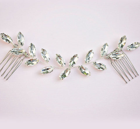 Silver Colour / Crystal Wedding Comb  TS1532