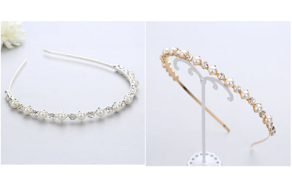 Rose Gold, Silver Colour / Crystal Wedding Headband  TS1885