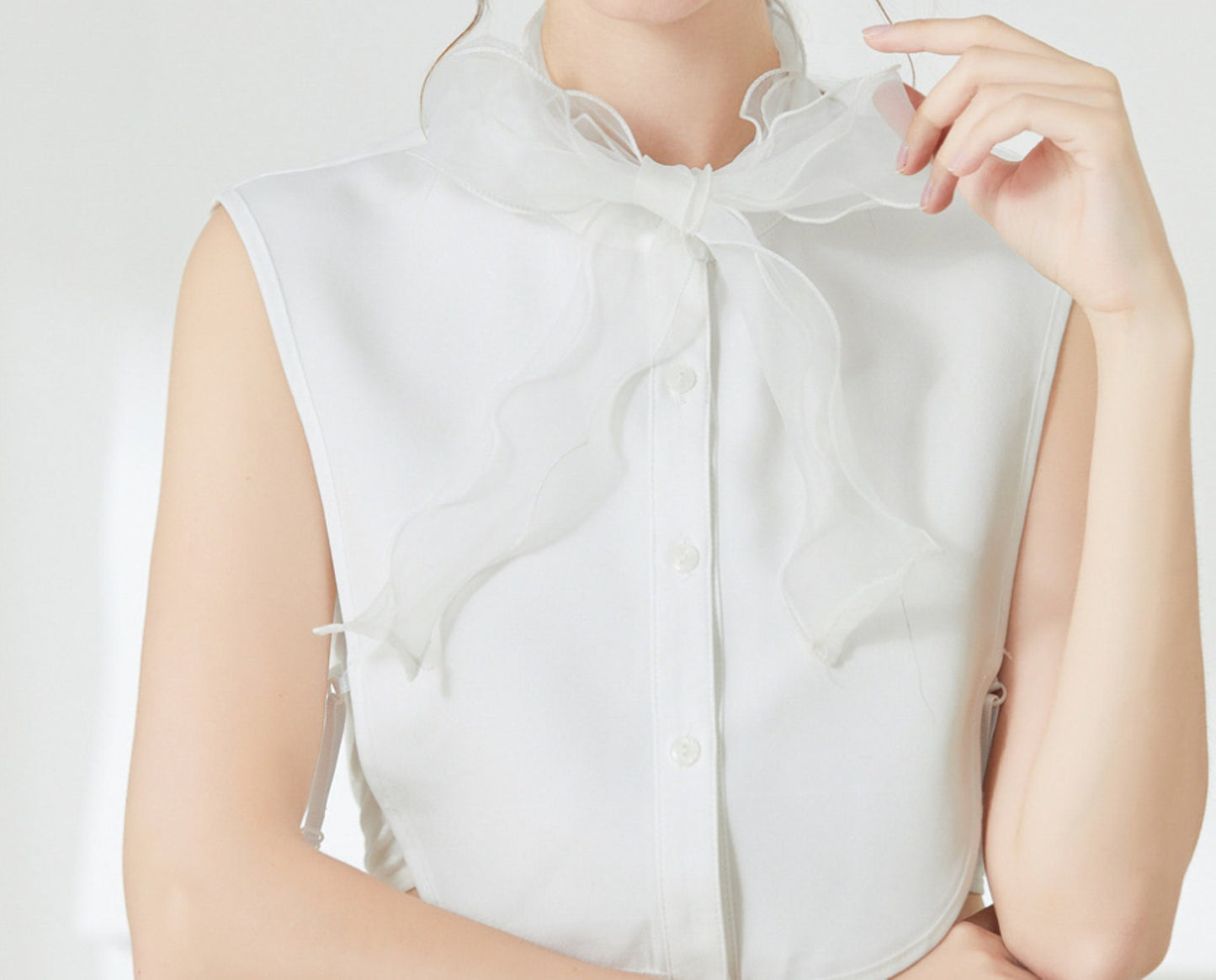 Off White / Fake Collar, Fake Wrist Cuffs, False Collar, Removable Collar B679(K)/SC059(W)