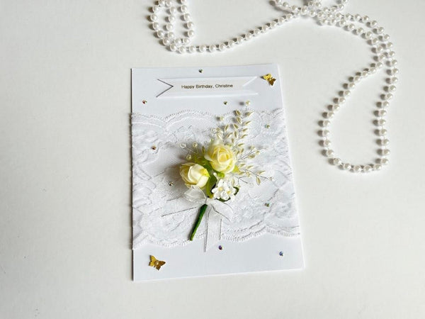 Luxury Personalised Birthday Card, Bouquet Card C080