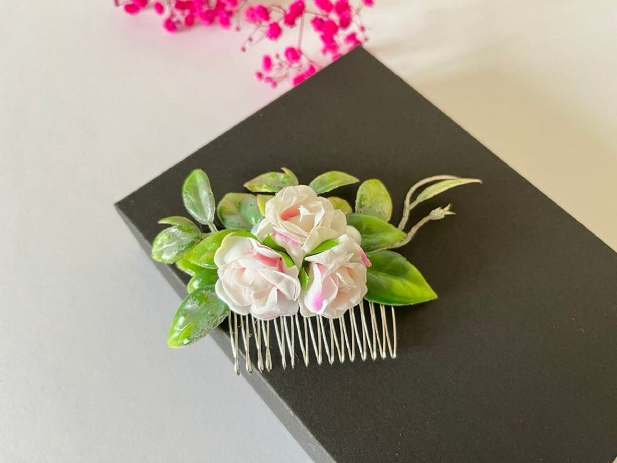 Bridal Hair Comb, Floral Hair comb CB001