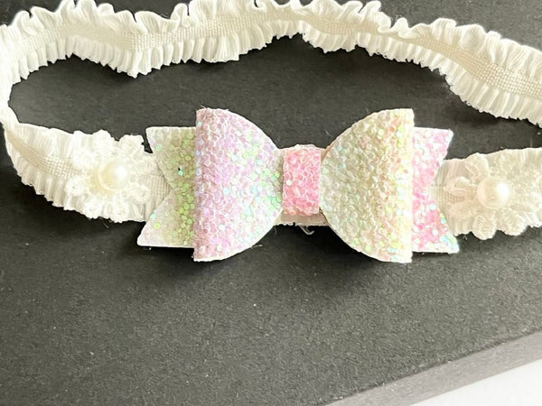 Pink Baby Lace hair band  HB044