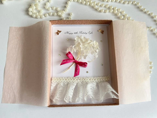Luxury Handmade Preserved Flower Card C082