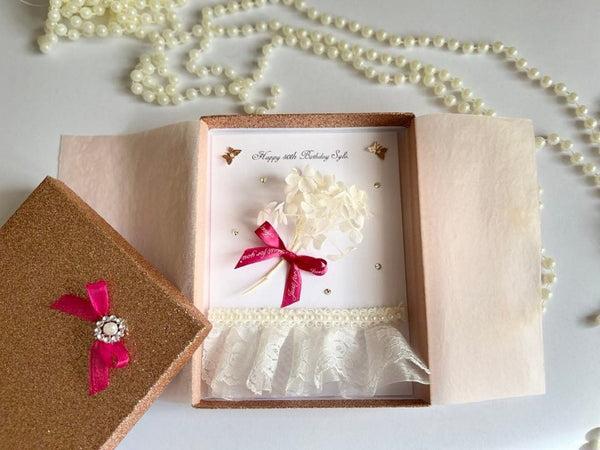 Luxury Handmade Preserved Flower Card C082