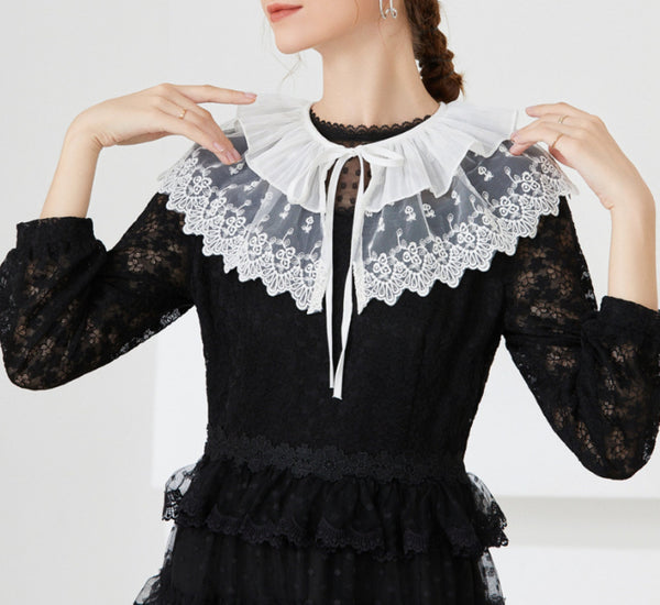 Off White, Black / Fake Lace Collar    B13(K-small)