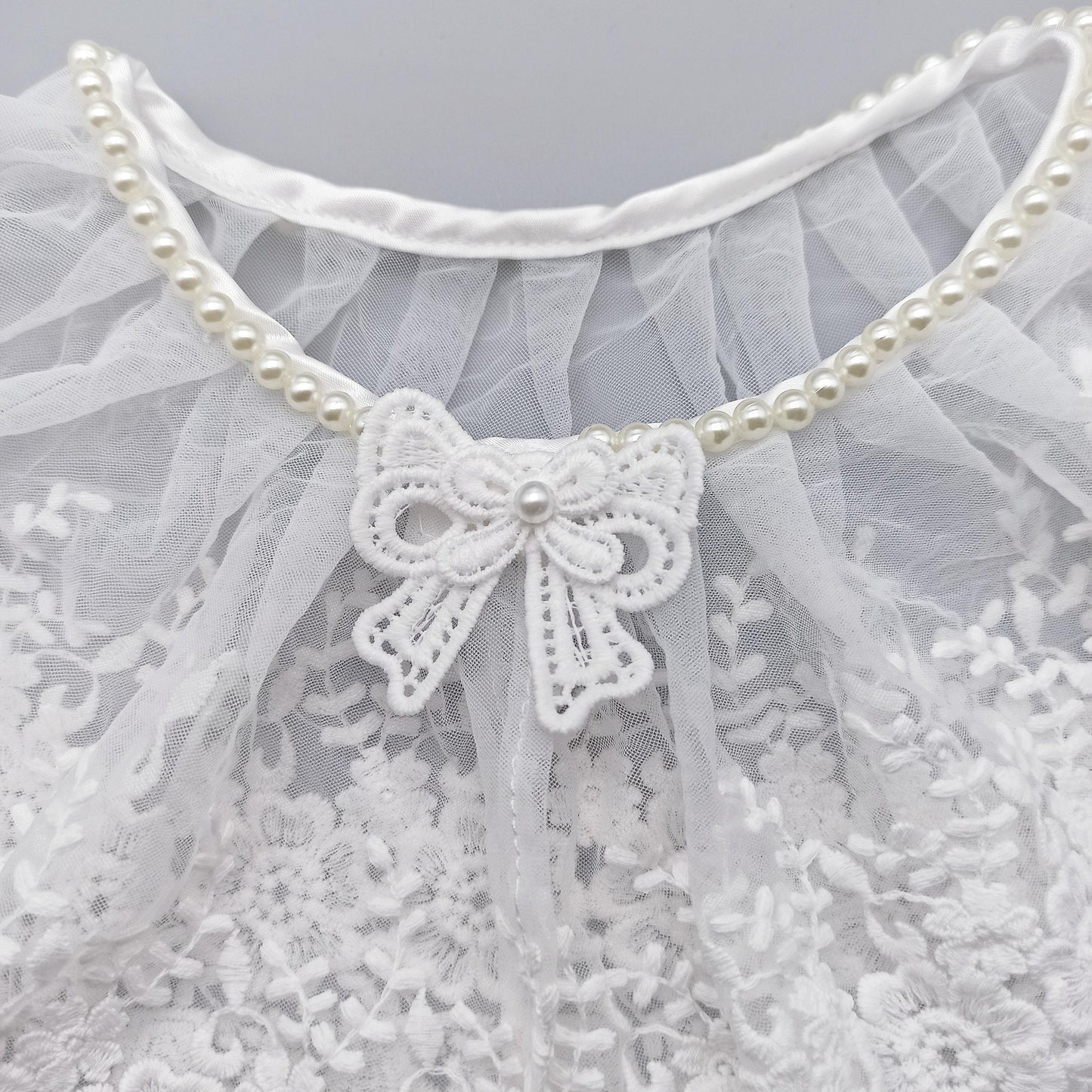 Off White Elegant Lace Fake Collar, False Collar, Removable Collar B645(W)-small