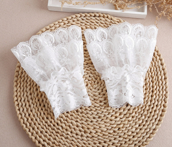 2 pcs / Off White, Black, Fake Sleeve Cuffs, False Wrist Cuffs, Removable Wrist Cuffs  SC037(K)