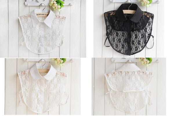 Off White, Black / Fake Lace Collar   B1(E)