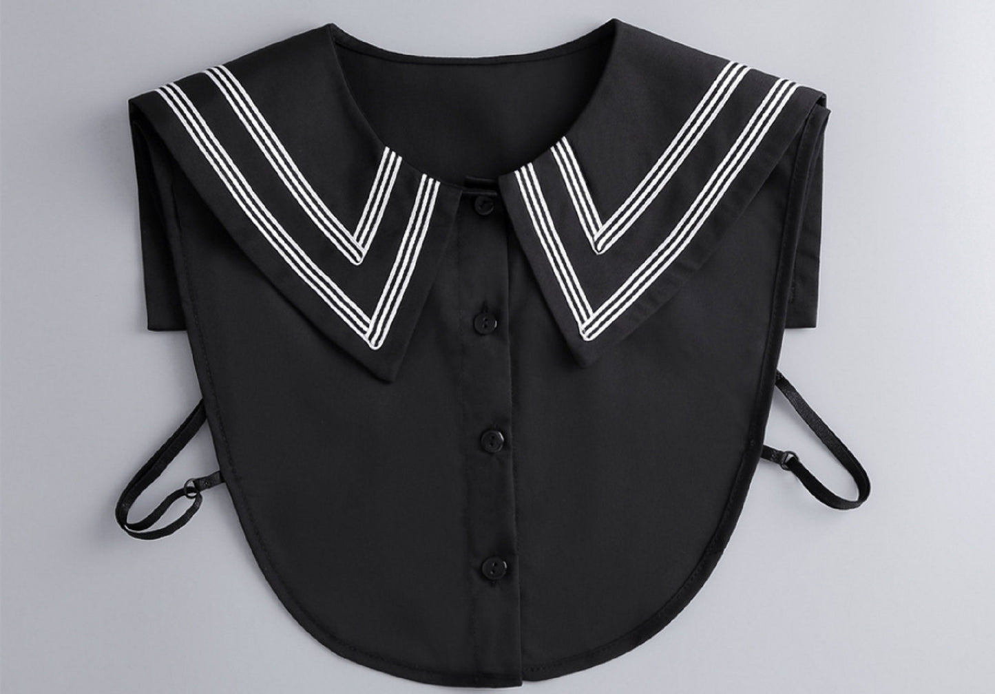 B2 / Off White, Black / Cotton Fake Collar, False Collar, Removable Collar