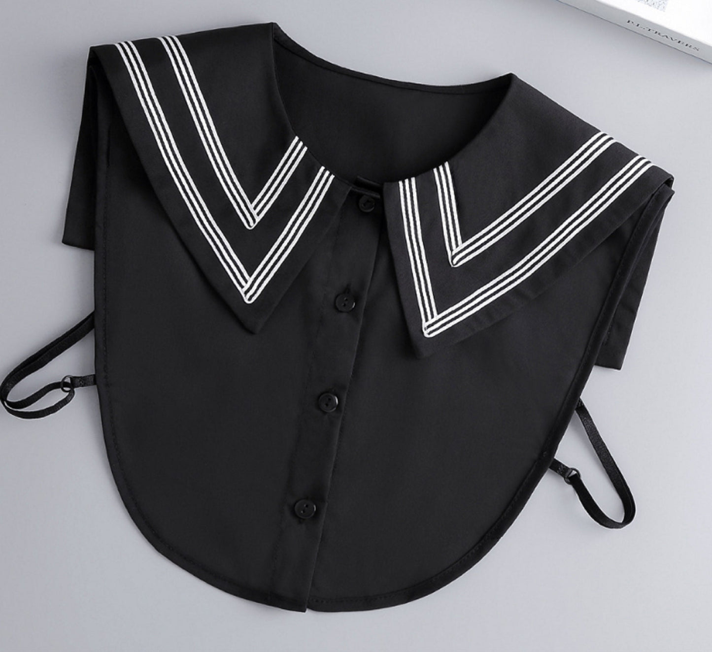 B2 / Off White, Black / Cotton Fake Collar, False Collar, Removable Collar