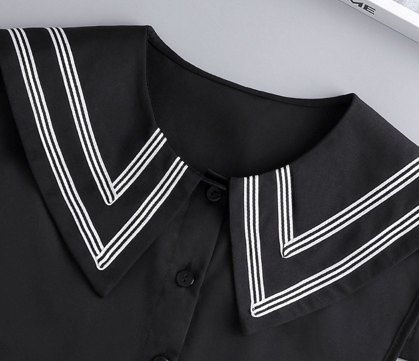 B2 / Off White, Black / Cotton Fake Collar, False Collar, Removable Collar
