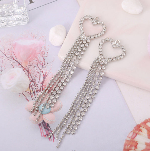 10 pcs / Crystal Earrings Connector Embellishments   E02