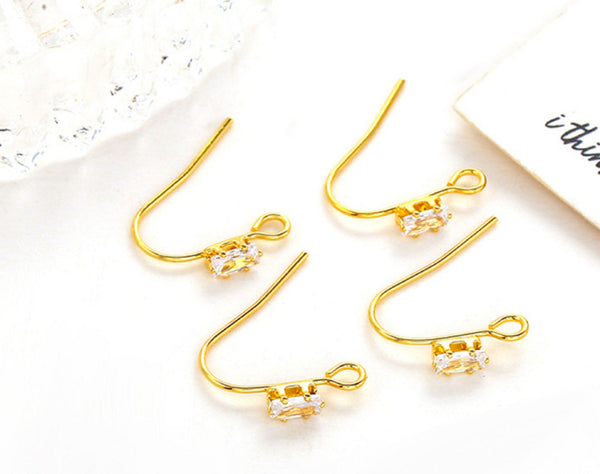 10 pcs / Gold Plated Crystal Hoop Earrings   EK112