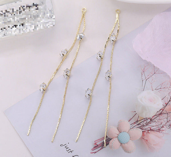 10 pcs / Crystal Earrings Connector Embellishments  E01