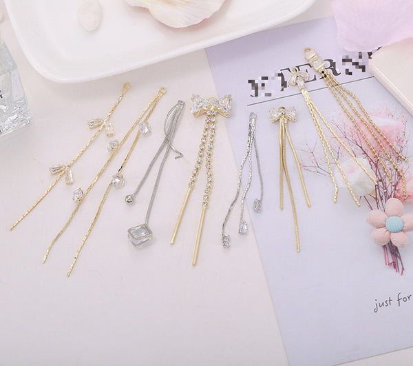 10 pcs / Crystal Earrings Connector Embellishments  E01