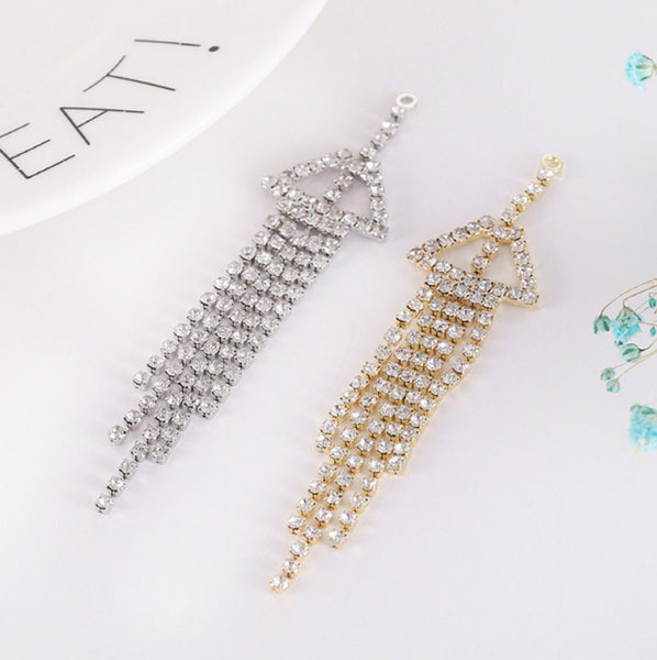 10 pcs / Crystal Earrings Connector Embellishments  E06