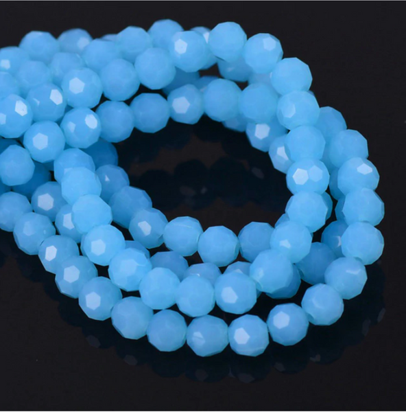 70 pcs / 8mm, 10mm / Round Faceted Glass Beads