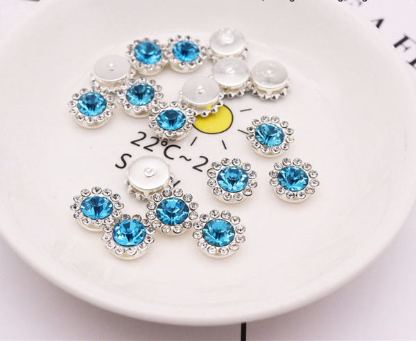 50 Pcs / 10mm / Silver Base Sew On Rhinestone  S10S