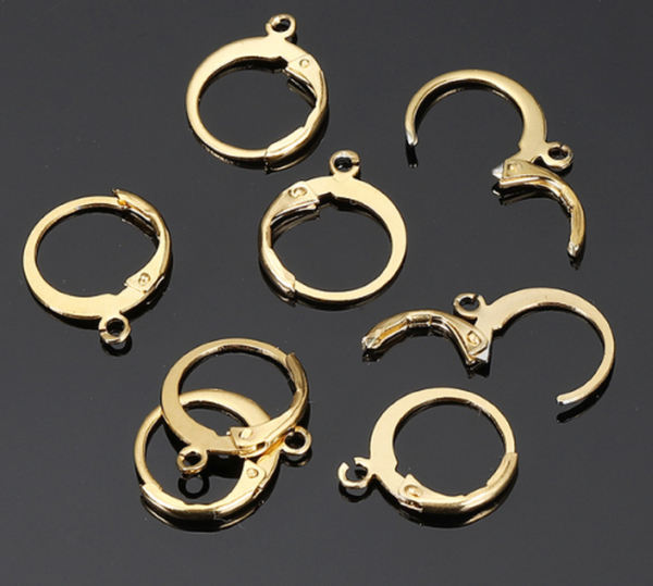 10 pcs / Gold Plated Base French Hoop Earrings  EK71