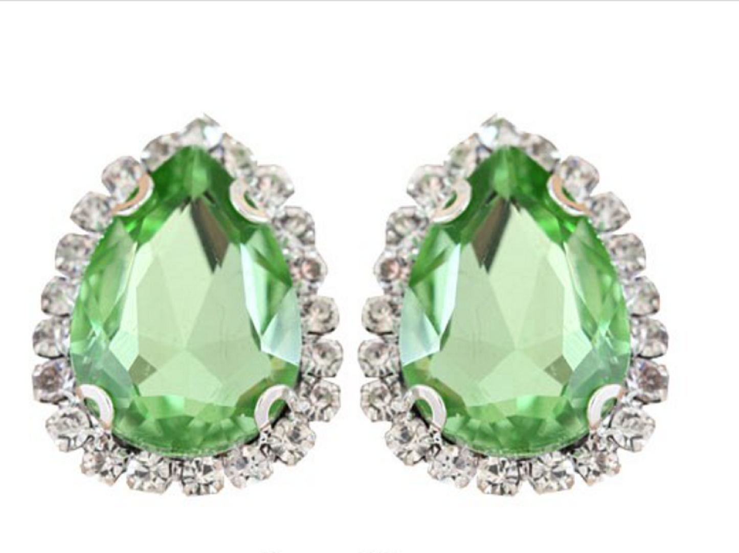 (S33S)  10 Pcs / Silver Base Sew On Rhinestone Teardrop Crystal