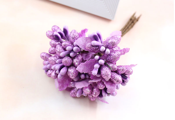 10 Stems / Mini Glitter Flower Stamens   SF029