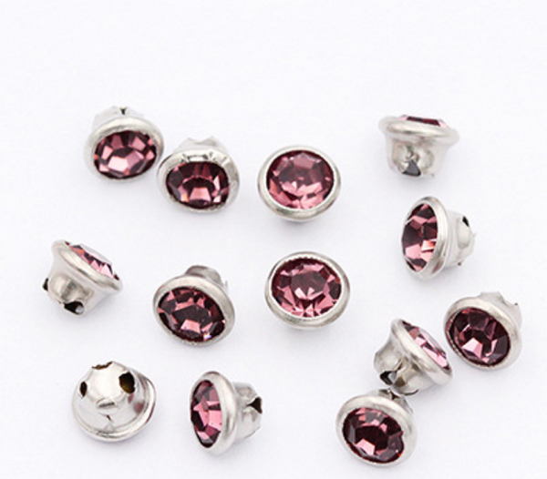 50 Pcs / 5mm Sew On Silver No Claw Round Rhinestone  C18S