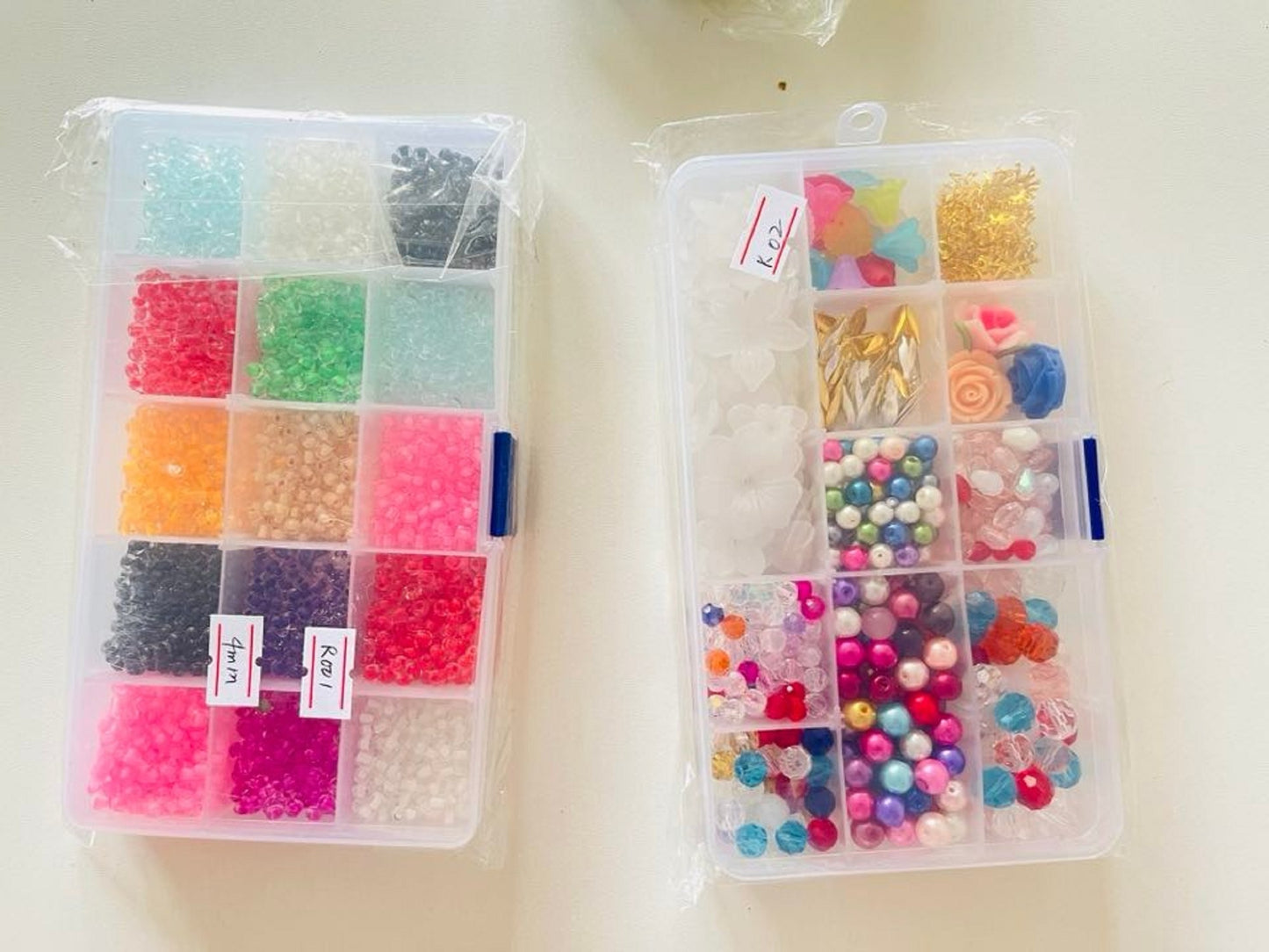 3 sets / Beads and Rice Bead Kits, Rice Beads