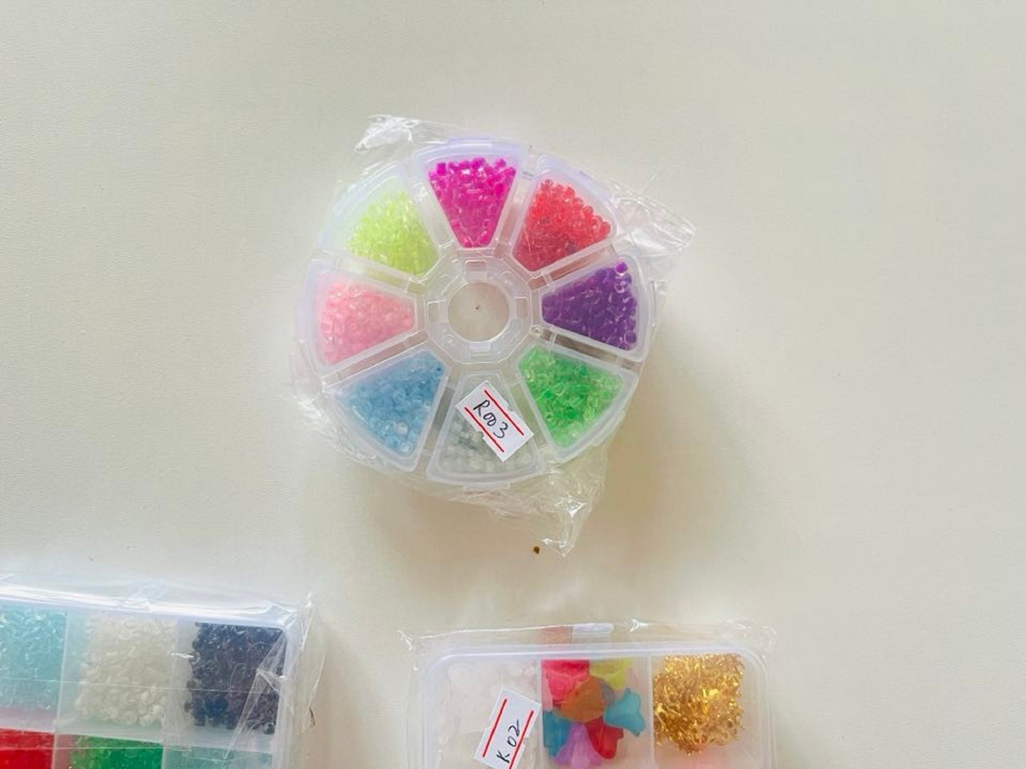 3 sets / Beads and Rice Bead Kits, Rice Beads