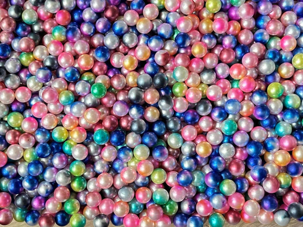 200 pcs (120g)  10mm Mixed No Hole Pearl Beads