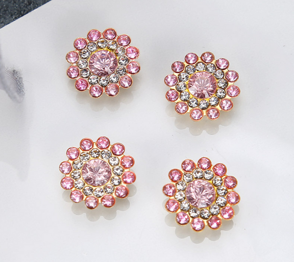 50 Pcs / 14mm / Gold Base Sew On Rhinestones  S15G