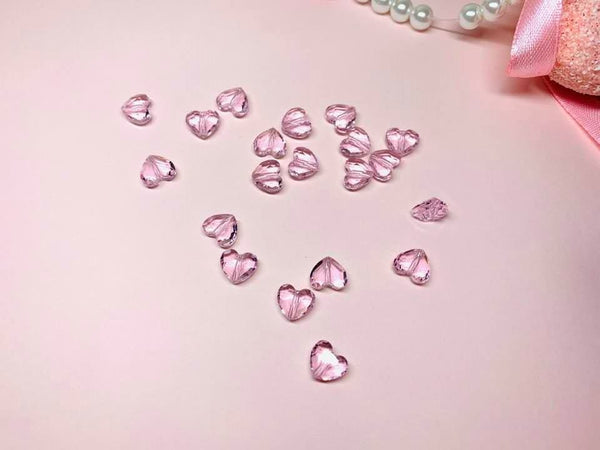 10 Pcs / 8mm Crystal Glass Heart Beads  CB055