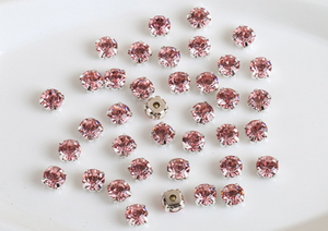 100 Pcs / 4mm / Sew On Silver Colour Base Rhinestones S31S