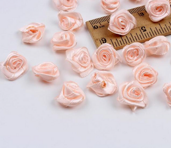 200 Pcs / Mini Satin Roses, Artificial Flowers for Cardmaking