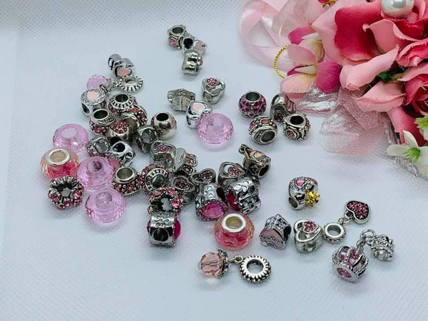 30 pcs Mixed Style Big Hole Tibetan Style Spacer Beads