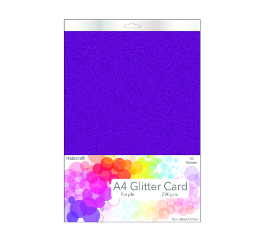 Habicraft / 10 sheets / Purple Non-Shed Glitter Card 290gsm  (HGC14)