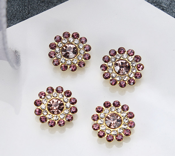 50 Pcs / 14mm / Gold Base Sew On Rhinestones  S15G