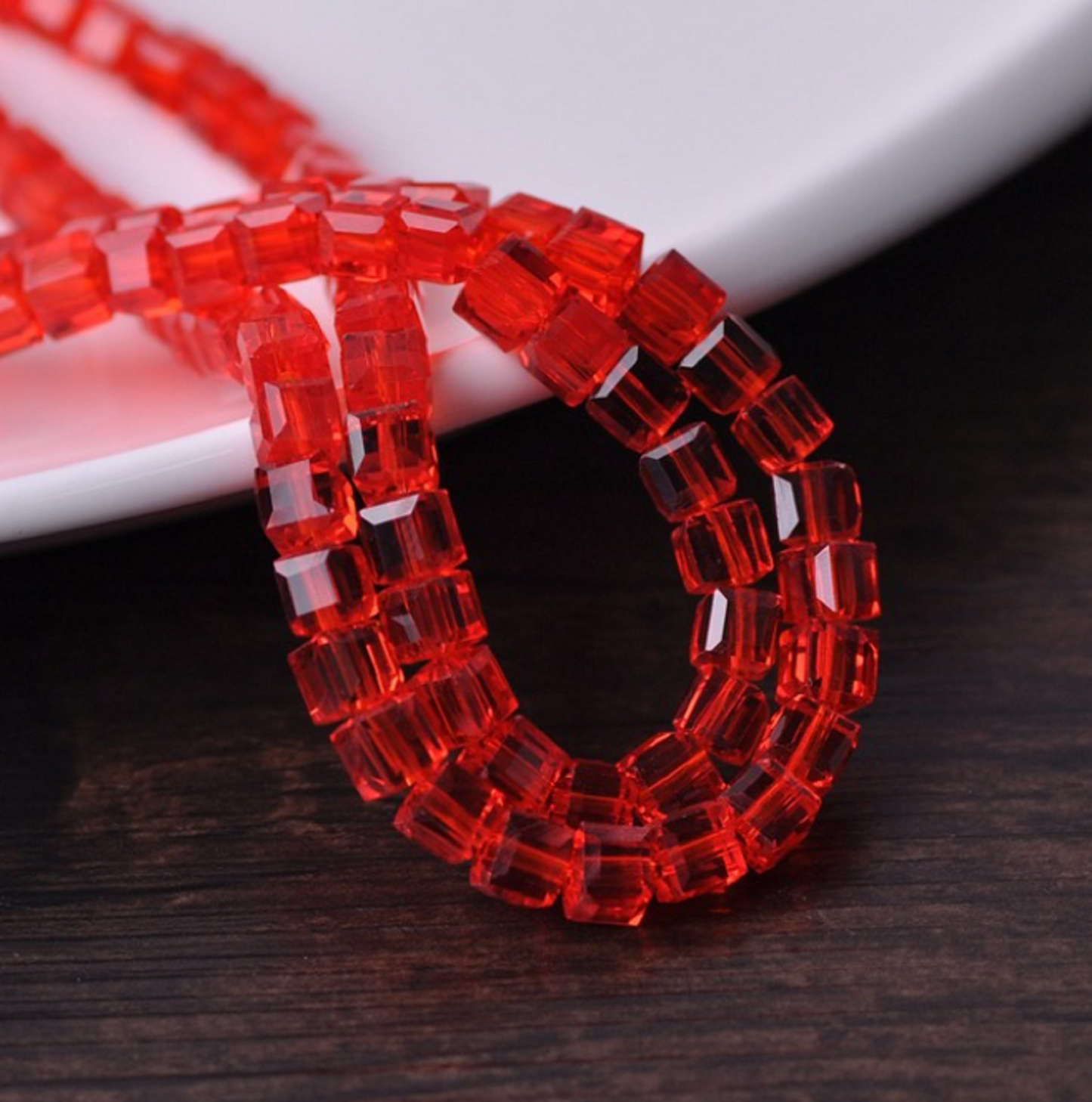 20 pcs / Square Cube Glass Beads   P01
