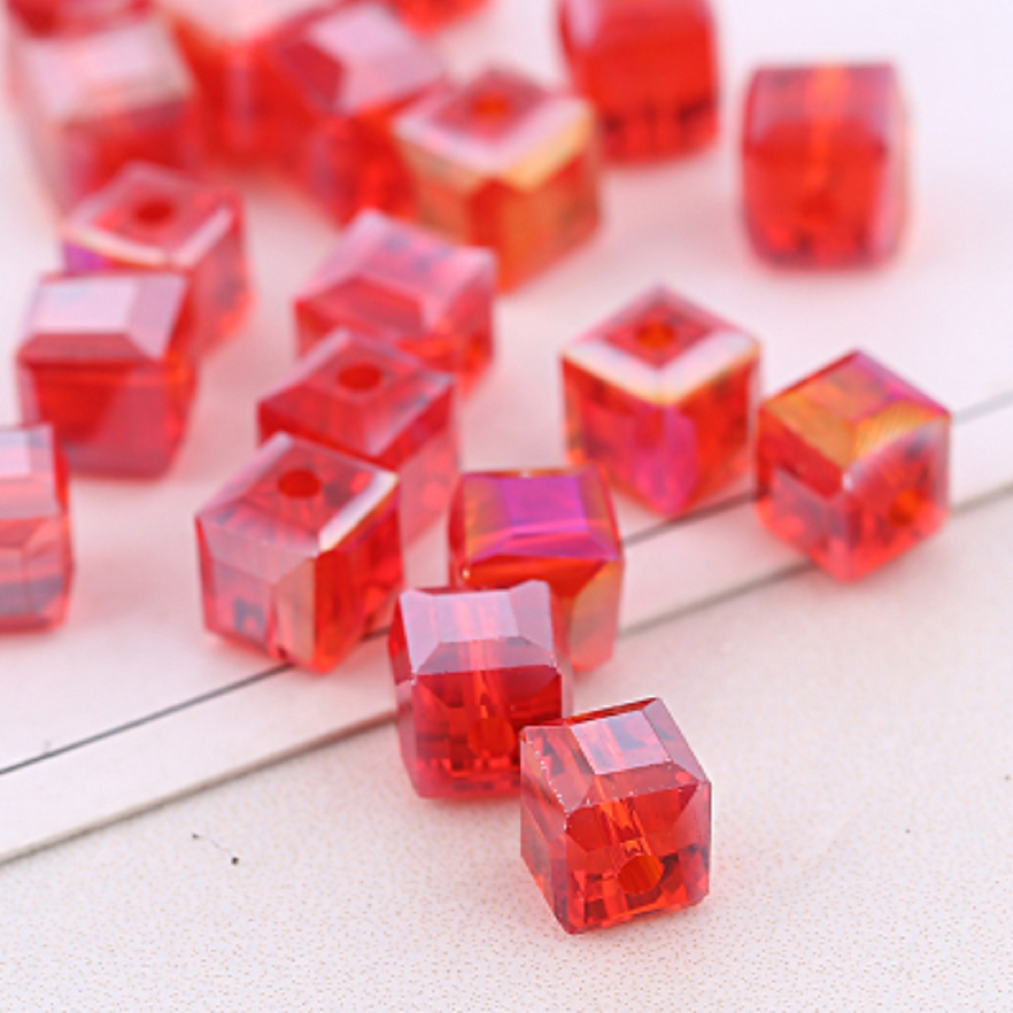 20 pcs / Square Cube Glass Beads   P01