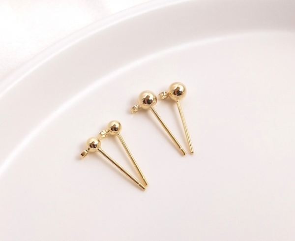 50 pcs / DIY Plain Stud Earrings with Ear Stoppers   E50A/E50B