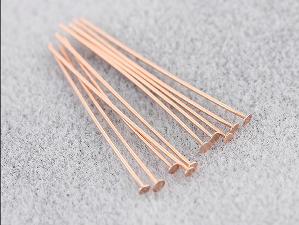 20 pcs / Gold Plated Flat Head Pins  FK010(Flat)