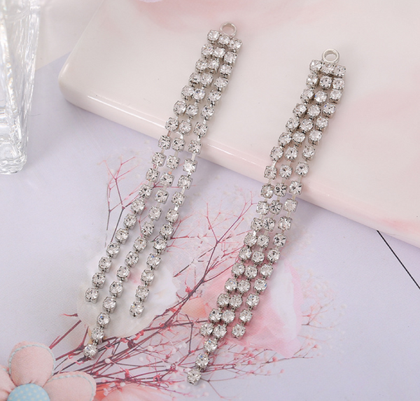 10 pcs / Crystal Earrings Connector Embellishments (E73, E74, E75)