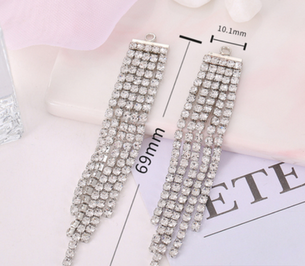 10 pcs / Crystal Earrings Connector Embellishments (E73, E74, E75)