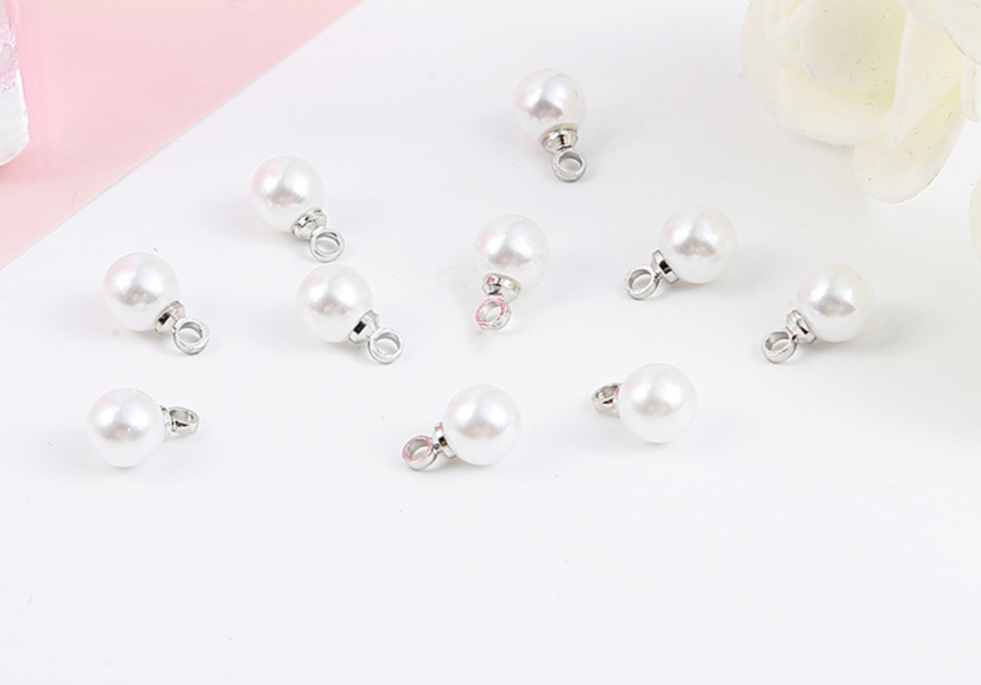 20 pcs / 6mm, 8mm /Single Loop Pearl Beads   P061